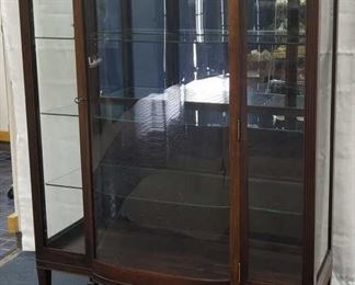 ANTIQUE MAHOGANY CURVED FRONT CHINA CABINET