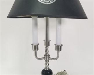 ILLINI BRUSHED NICKEL AND MARBLE TABLE LAMP