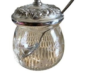 Condiment Container with Sterling Lid and Spoon