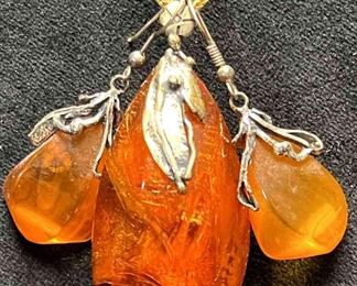 14k Gold Necklace With Amber By Graciana Pendant