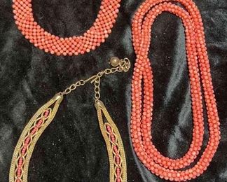 Coral Seed Bead Strands