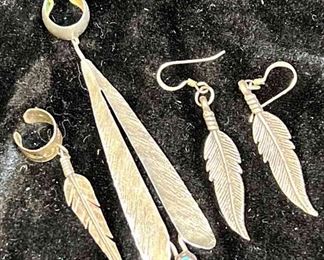 Feather Theme Ear Cuffs Earrings