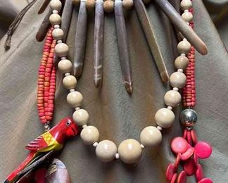 Wood, Shell Seed Necklaces