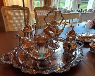 	#22	Poole Silver Company silver plate coffee/tea service 5 piece set	 $100.00 				