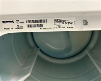 *	#58	Kenmore Elite gas dryer 	 $100.00 				
*	#59	Kenmore Elite washer	 $125.00 				