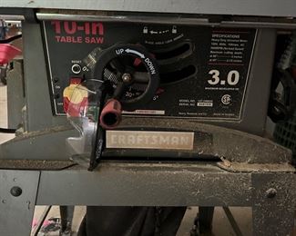	#94	Craftsman10"  table saw 3.0	 $100.00 				