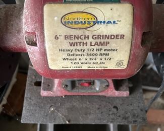 	#104	6" bench grinder	 $60.00 				