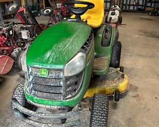 	#106	John Deere riding mower, runs, D155 100 Series  77 engine hours 	 SOLD			