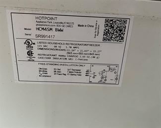 	#115	Hot Point chest freezer model #HCM4SM 22x22x33                                                                                                                                                                                                                                                                                                                                                                      	 SOLD				