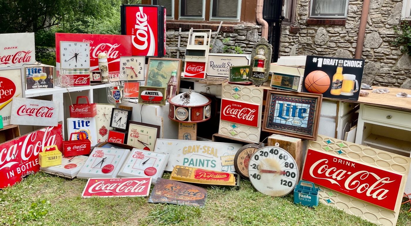 HUGE Variety of vintage signs, clocks, lamps, thermometers, and much much more!!