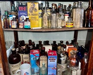 Hundreds of vintage and antique medicine bottles