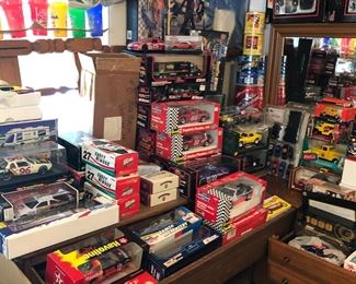 Thousands of NASCAR collectibles- an entire room is filled floor to ceiling!