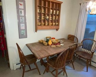 Custom made table, 6 chairs and 2 leaves