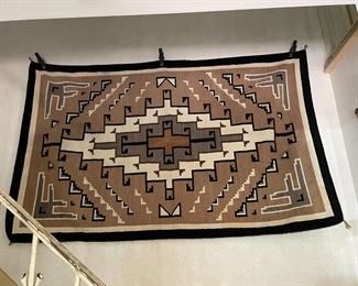 Native American Navajo Two Grey Hills  Rug
