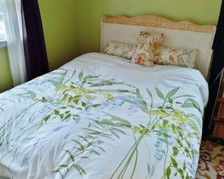 Rattan bedroom set with queen bed