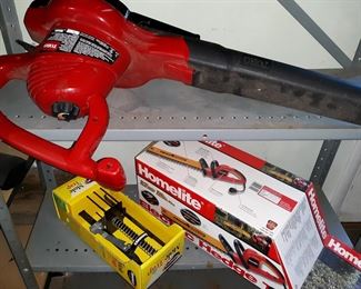 Toro leaf blower, Homelite hedge trimmer