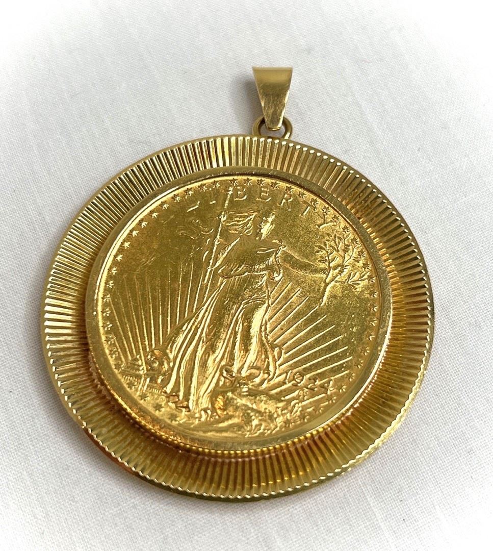 Gold 1924 Saint Gaudens $20 Dollar Coin Pendant