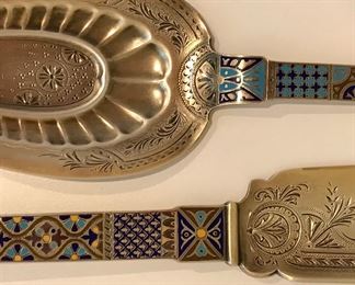 Sterling & enamel
serving set