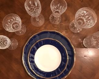 Wedgwood “Crown Sapphire”
Waterford glassware