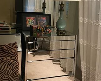 Ello
mirrored nightstand (1 of 2) & platform bed with storage