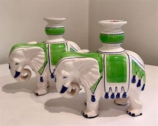 Fitz & Floyd
Ceramic elephant candlesticks
