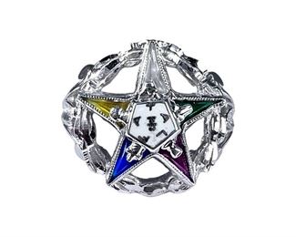 10kt White Gold Eastern Star Ring