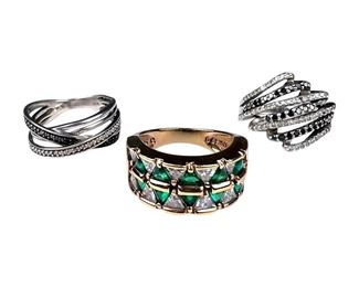 3 Sterling Silver Fashion Rings