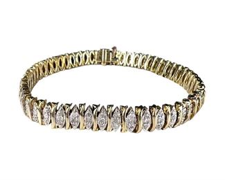 10kt Yellow Gold Diamond Link Bracelet