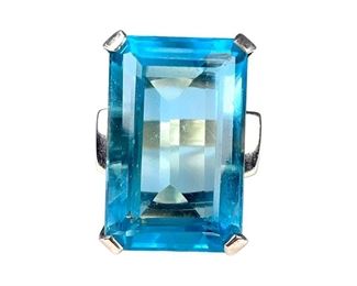 10kt Yellow Gold Imitation Blue Topaz