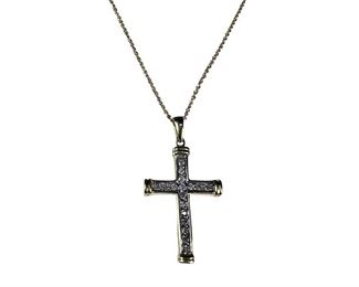 14kt Yellow Gold Diamond Cross Necklace