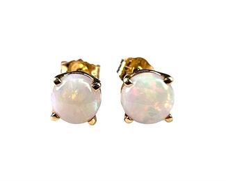 14kt Yellow Gold Opal Stud Earrings