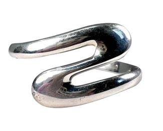 Nice Sterling Silver Wave Cuff Bracelet