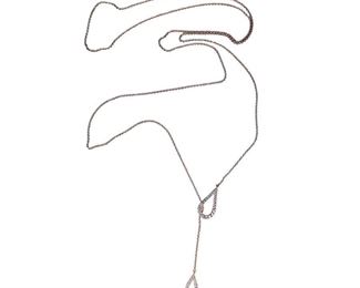 Rose Tone Cubic Zirconia Lariat Necklace