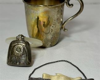 Baby Silver: Cup, Teething Ring & Bib Clips (3PCS)