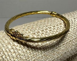 Children's Jewelry: 14K Gold Twisted Bangle Bracelet