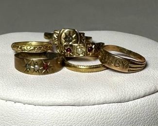 Baby Jewelry: 10K Gold Rings (6PCS