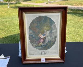 large walnut framed French print