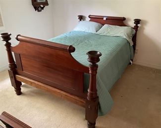 ANTIQUE FULL SIZE BED. THE WOOD IS AND BEAUTIFUL WALNUT. BEAUTIFUL