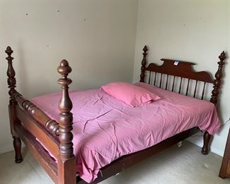 WALNUT WALNUT ROPE BED. THE ROPE HAS BEEN REPLACED BY SLATS