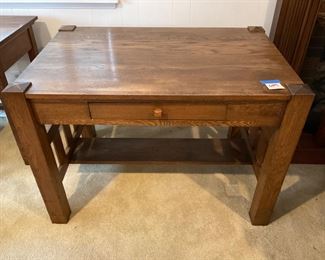 VERY NICE MISSION OAK DESK AND CHAIR.