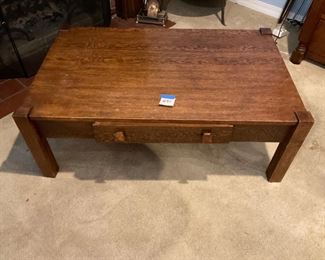 CUT DOWN OAK MISSION COFFEE TABLE