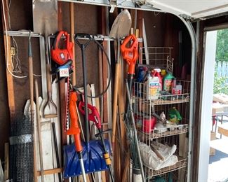 A WALL OF GARDEN TOOLS