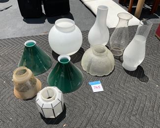 COLLECTION OF GLASS SHADES