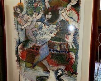 Large Theo Tobiasse signed and numbered litho.