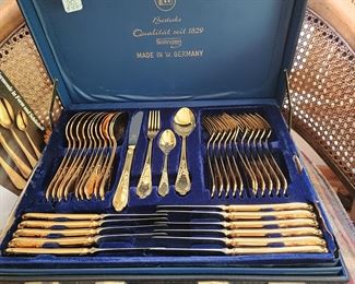 Bestecke Solingen gold plated set, excellent!