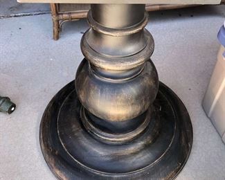 Pottery Barn Round Faux Finished Table New