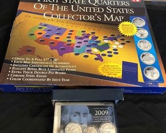 1986 Ellis Island Dollar, Liberty Half Dollar, 2009 Quarter Proof Set