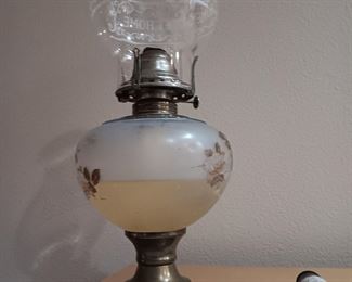 OIL LAMP HAND PAINTED