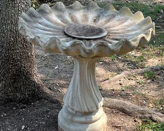 Concrete bird bath