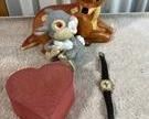wbambi and rabbit figurine with minnie mouse watch2931 t